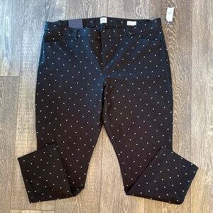 GAP Black Skinny Ankle Pants with White Accents